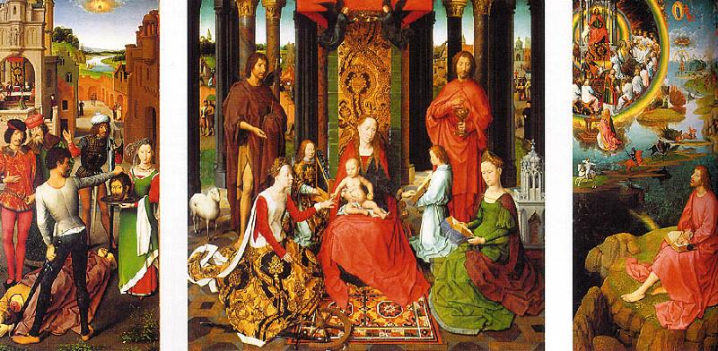 Hans Memling Triptych of St.John the Baptist and St.John the Evangelist oil painting picture